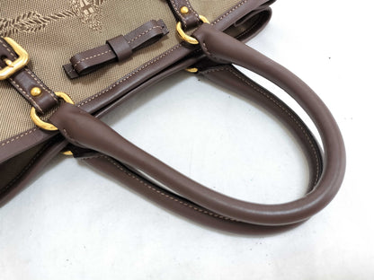 PRADA Prada Logo Jacquard 2-Way Tote Bag BN1841