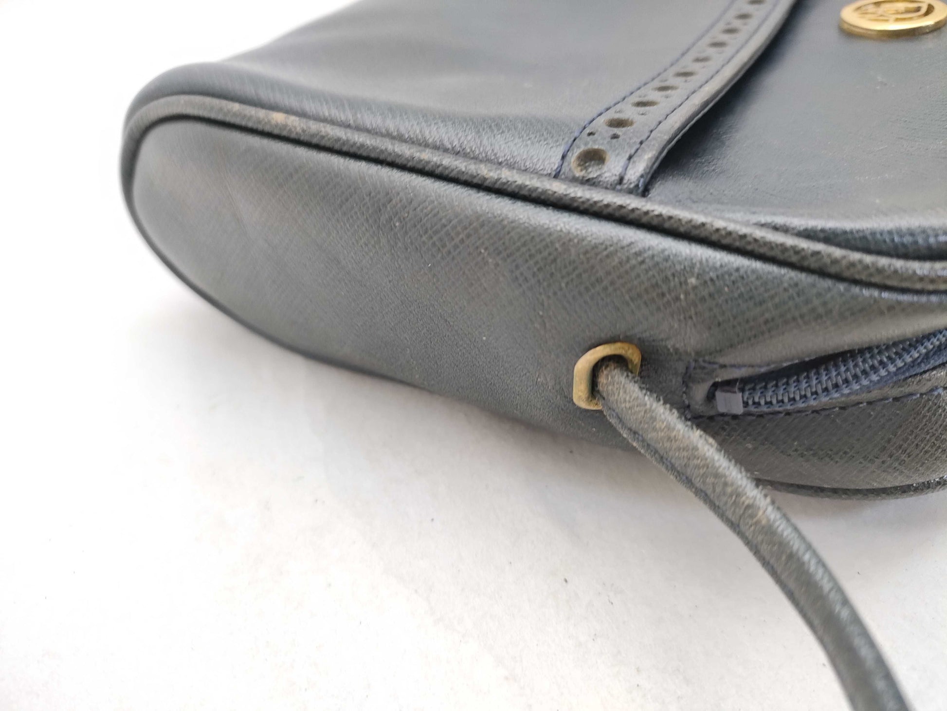 Dior Leather Shoulder Bag Navy