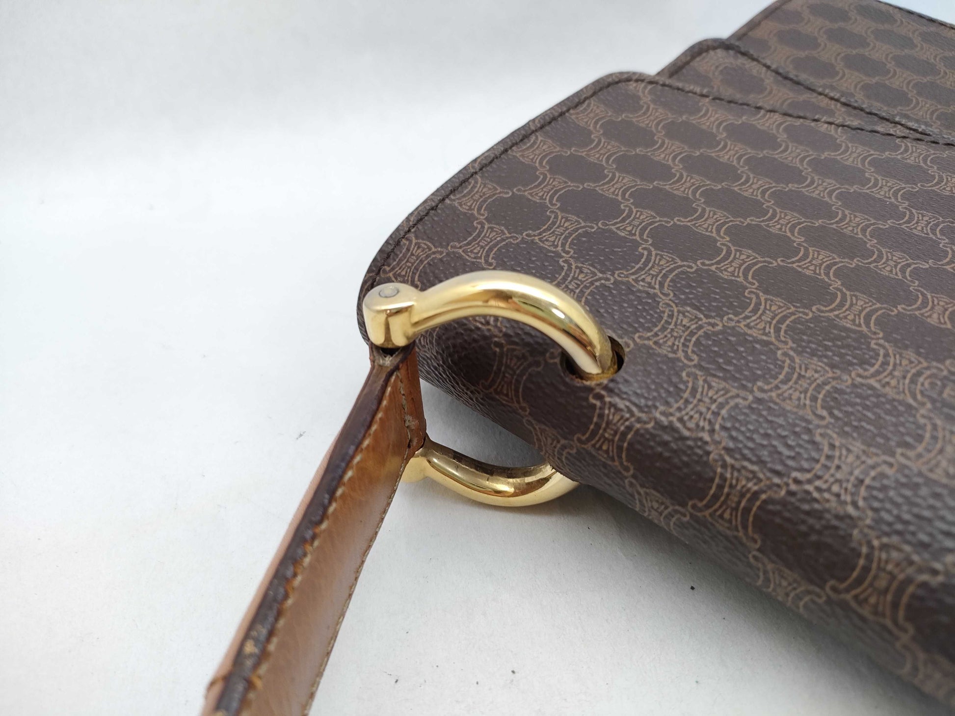 CELINE Macadam Logo Hardware Double Flap Handbag