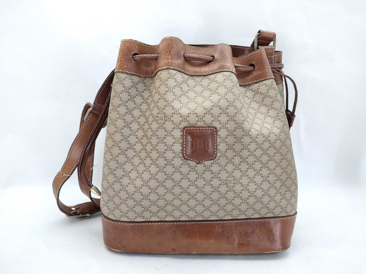 CELINE Macadam Drawstring Shoulder Bag