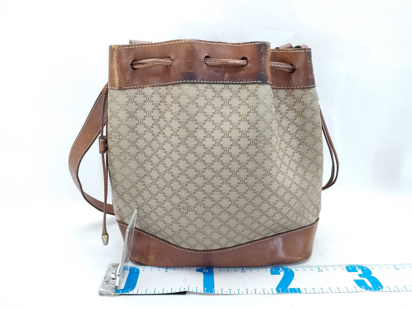 CELINE Macadam Drawstring Shoulder Bag