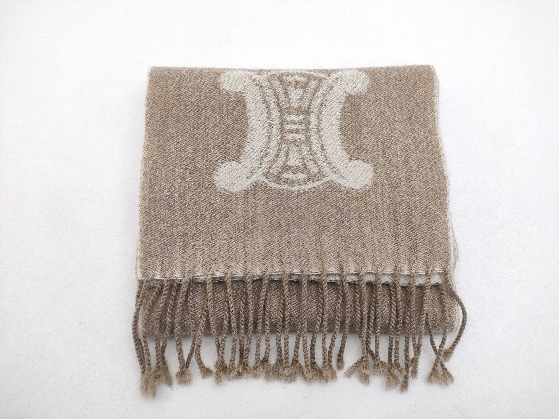 CELINE Triomphe Scarf Beige