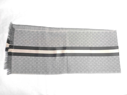 GUCCI GG logo scarf, gray