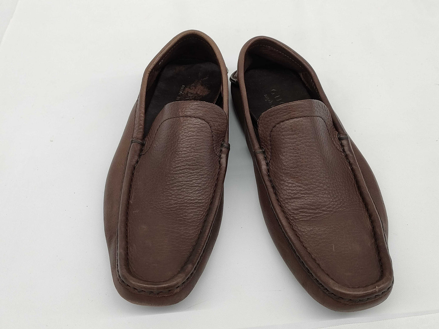 Gucci Leather Driving Loafers, Dark Brown, Size 7