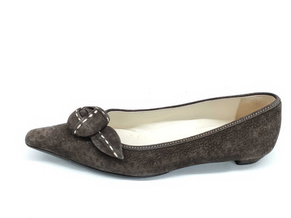 PRADA Prada Suede Flower Flat Shoes Size 35.5 Pumps