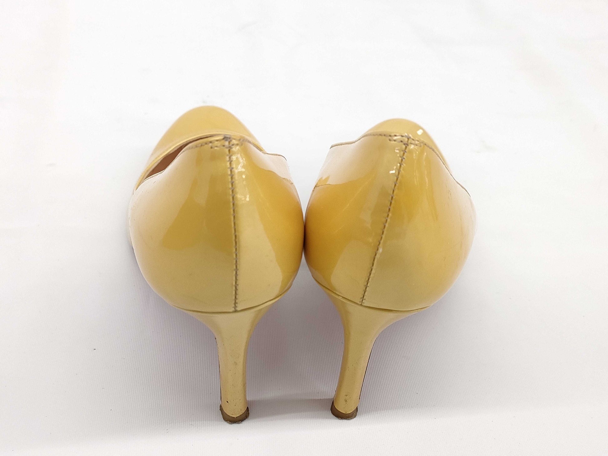 Christian Louboutin Patent Pumps, Yellow, Size 35.5