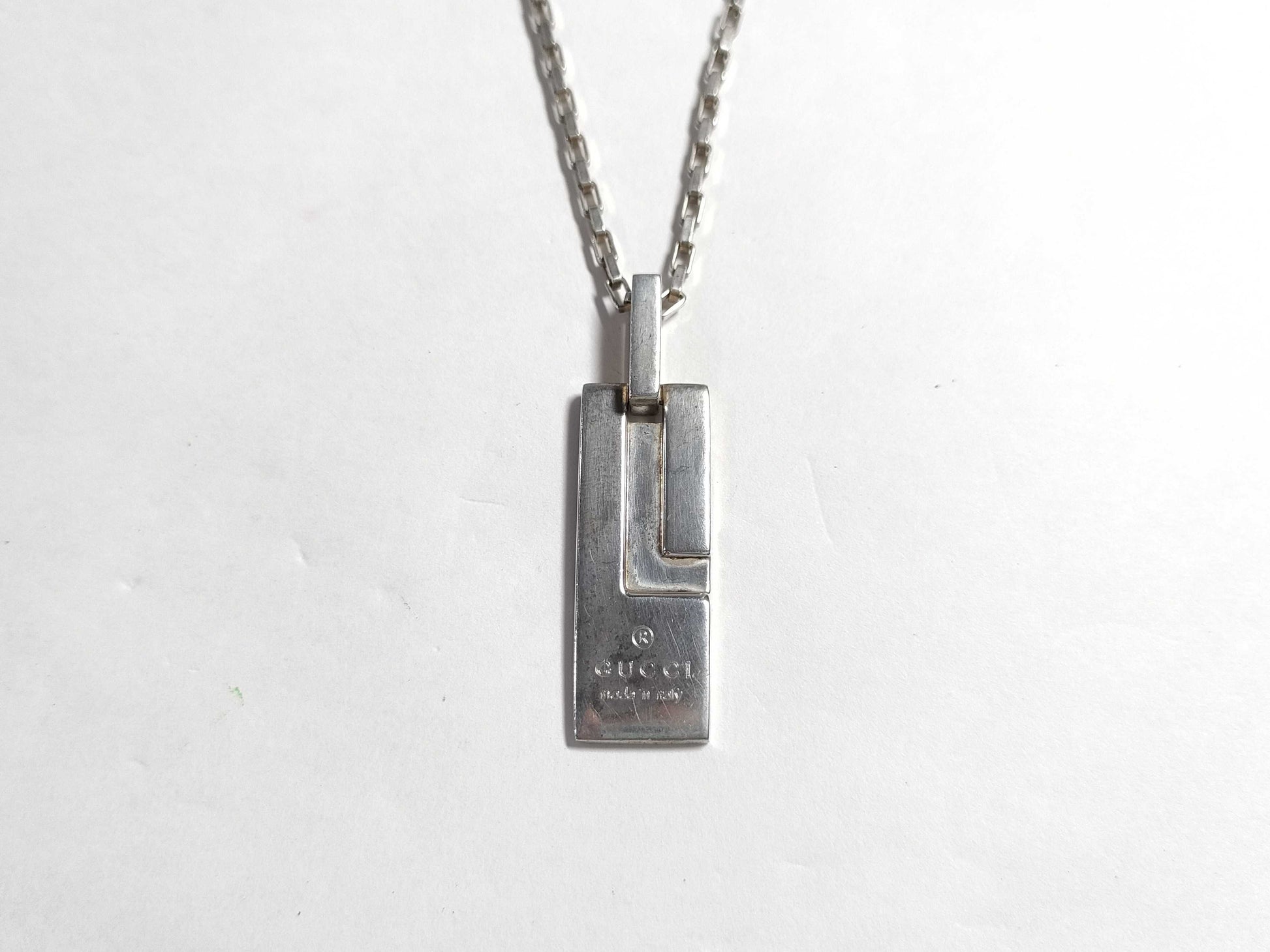 GUCCI SV925 Logo Necklace
