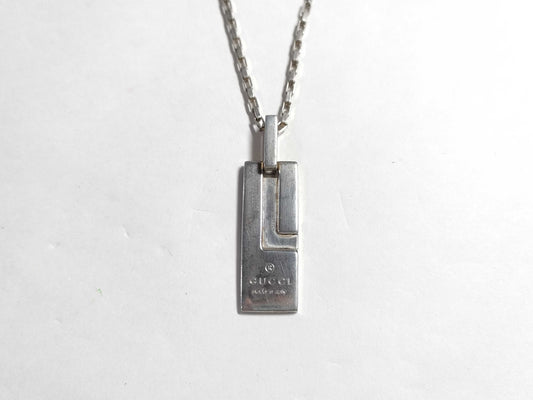 GUCCI SV925 Logo Necklace