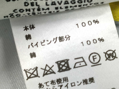 HERMES Poncho, White/Yellow Cotton, Size TU