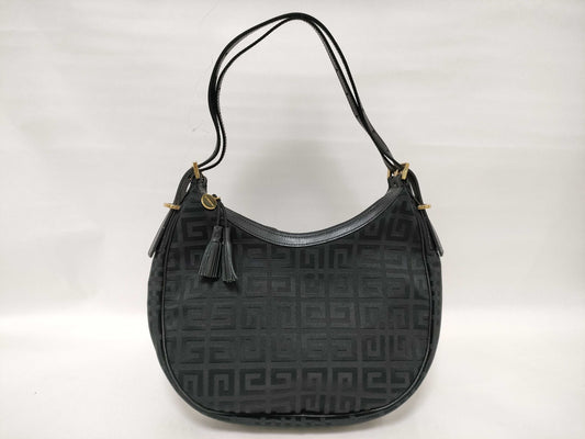 GIVENCHY Givenchy 4G logo all-over print shoulder bag hobo tassel black shoulder bag