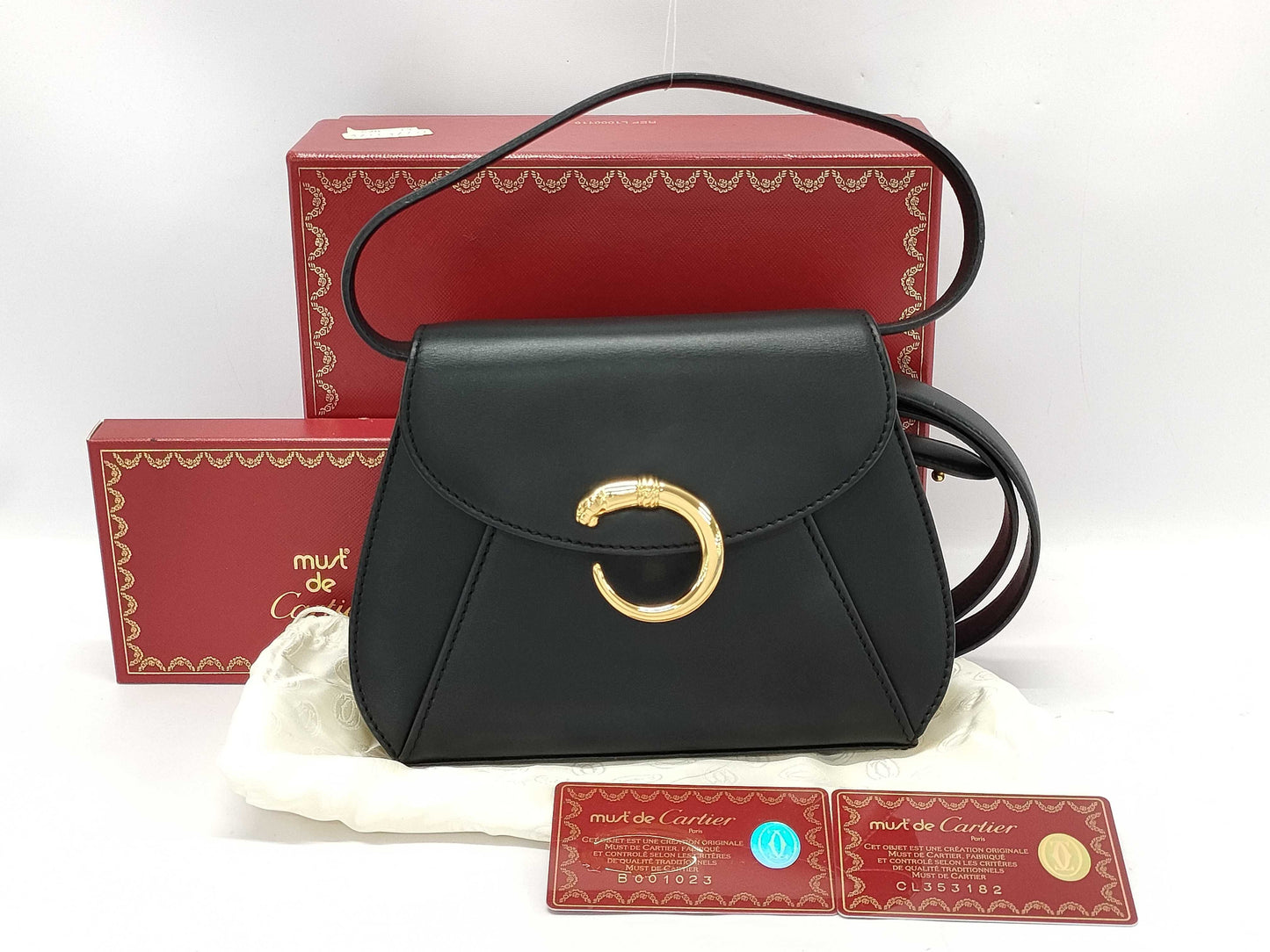 Cartier Panthère 2-way shoulder bag, leather, black handbag