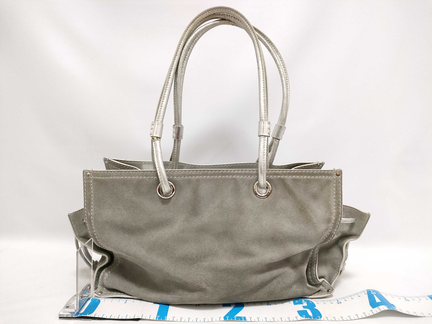 LOEWE LOEWE Suede Tote Bag Gray Silver Tote Bag