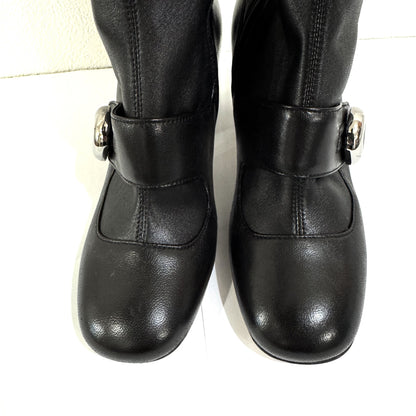 PRADA Leather Long Boots Size 36 with Prada Hardware and Belt Design Other Shoes