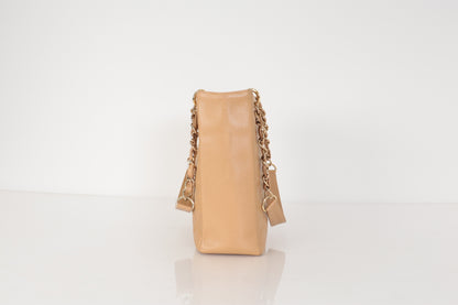 CHANEL Caviar Skin Deca Coco Caviar Chain Tote, Beige, No. 8 Tote Bag