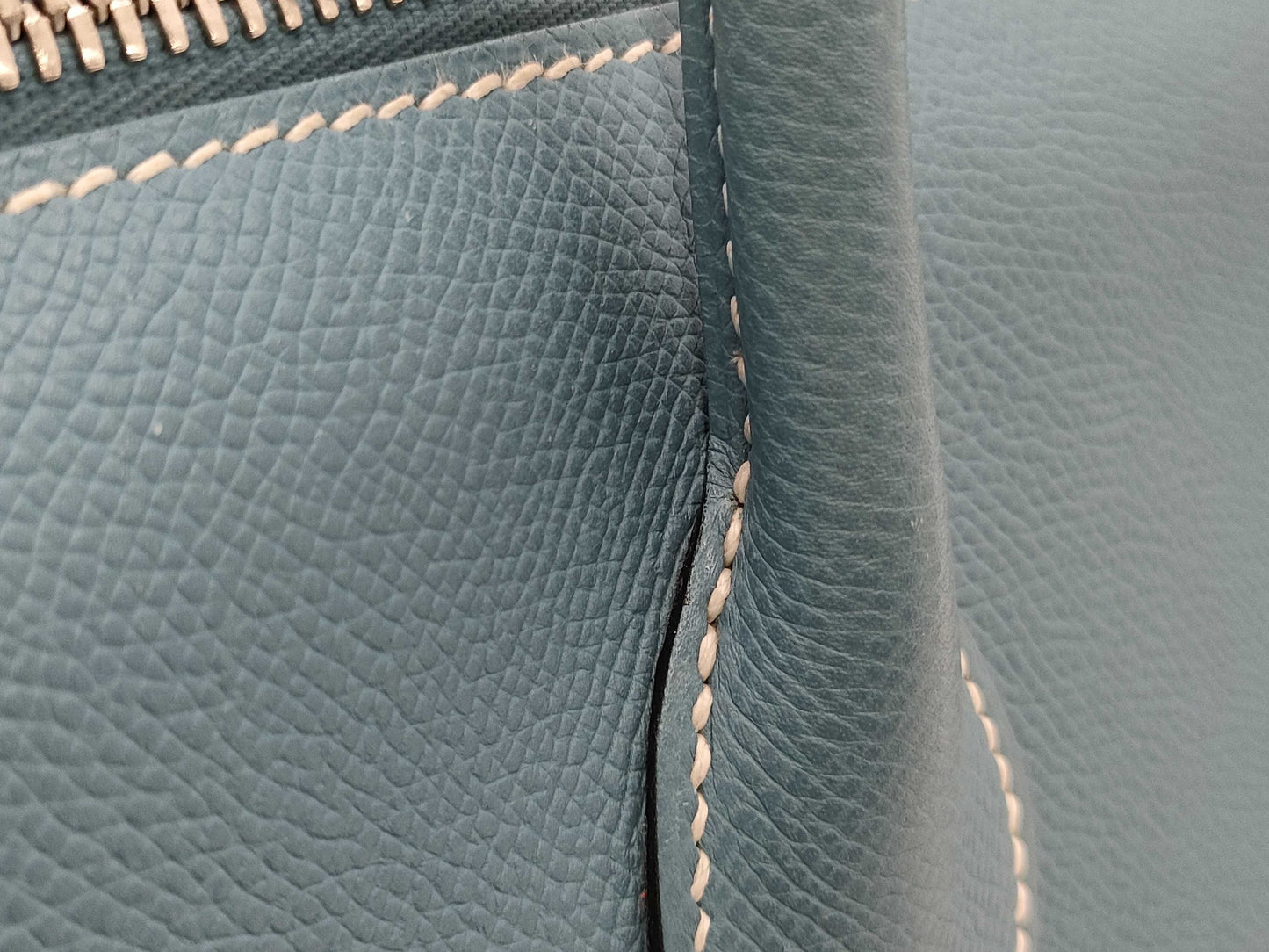 HERMES Epson Paris Bombay 40 Blue Jean Handbag with J Stamp and Silver Hardware