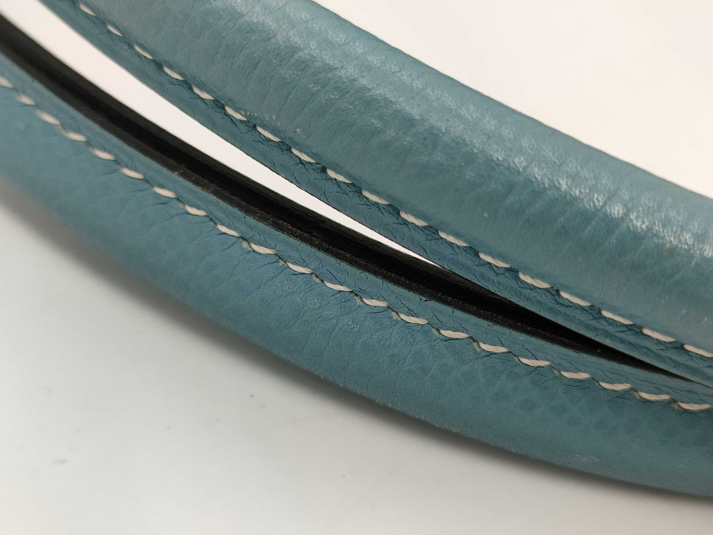 HERMES Epson Paris Bombay 40 Blue Jean Handbag with J Stamp and Silver Hardware