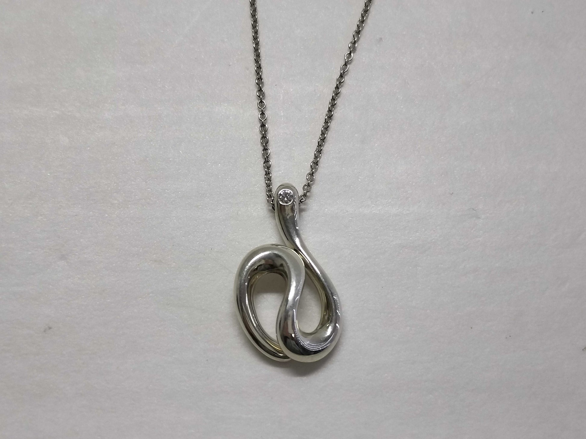 Tiffany & Co. Tiffany Open Web Necklace with 1 Diamond, SV925 Necklace