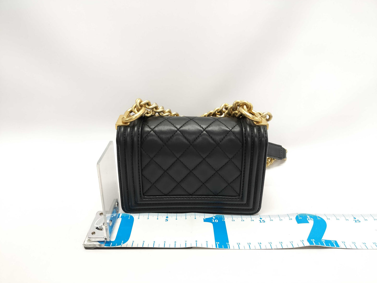 CHANEL Lambskin Boy Chanel Mini Chain Shoulder Bag Black Shoulder Bag