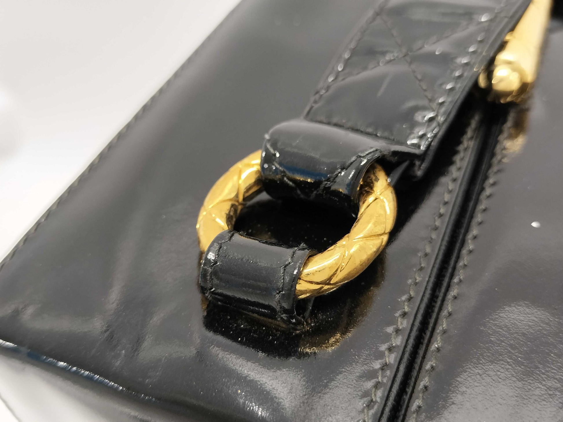 CHANEL Matelasse Shoulder Bag Patent Leather Shoulder Bag