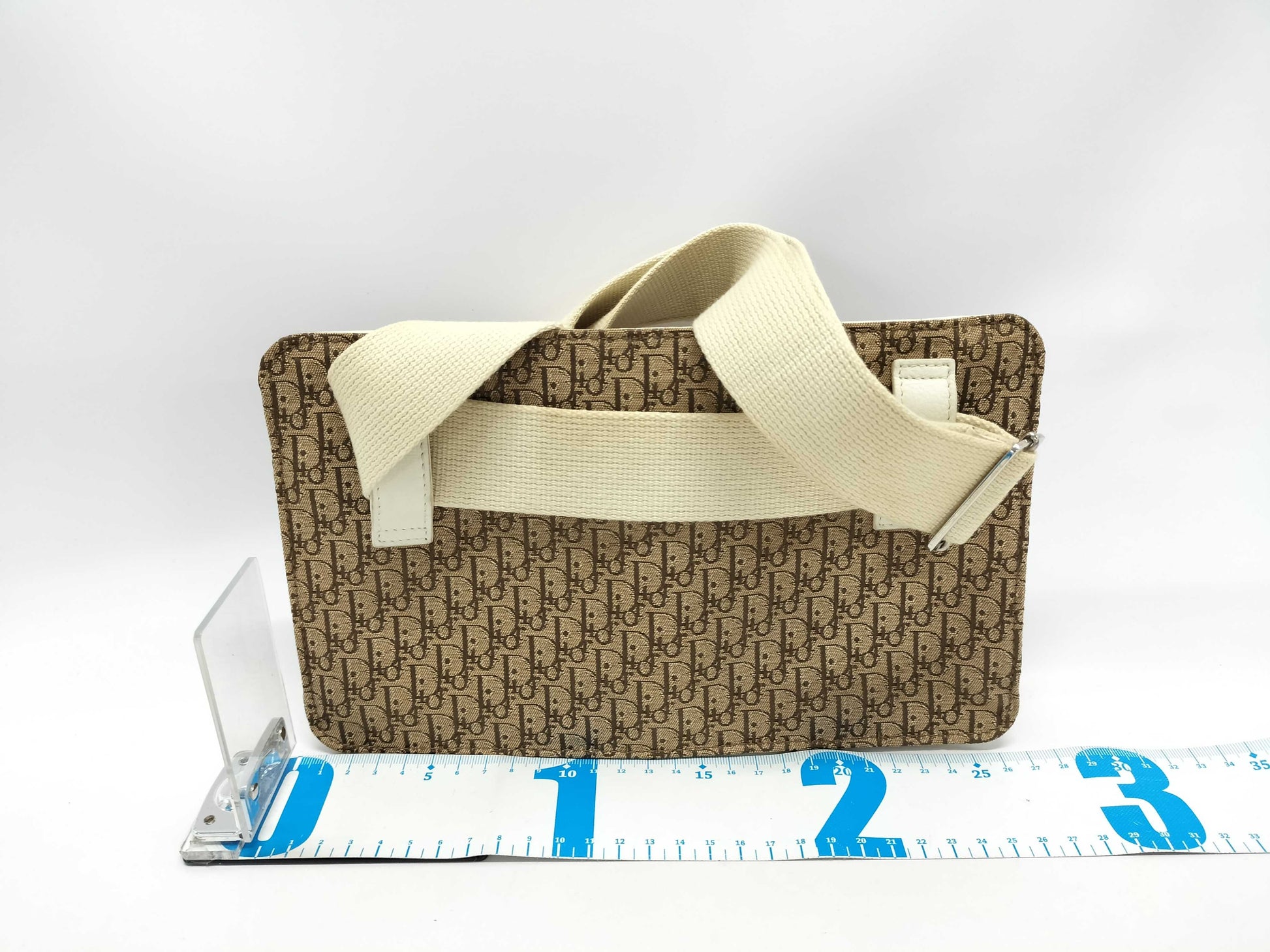 Dior Trotter Street Chic Belt Bag Brown x White with Silver Hardware Waist Bag