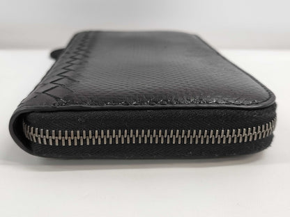 BOTTEGA VENETA Intrecciato Wallet in Black Python