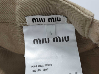 Miu Miu Cap, Cotton, Beige, Size S, Other Apparel