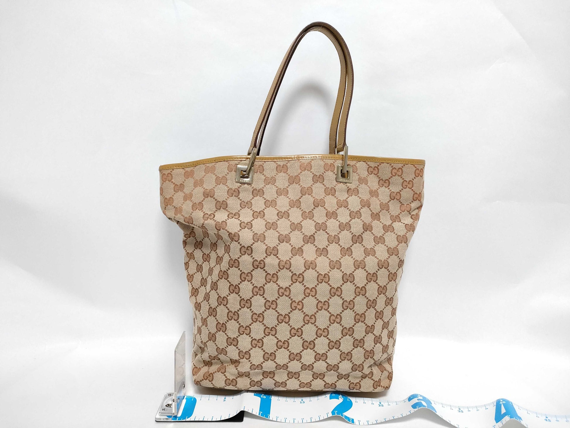 GUCCI GG Canvas 002.1098.3444 GG Tote Bag Canvas/Leather Beige/Camel Tote Bag