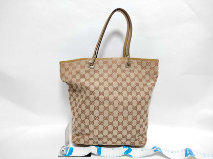 GUCCI GG Canvas 002.1098.3444 GG Tote Bag Canvas/Leather Beige/Camel Tote Bag