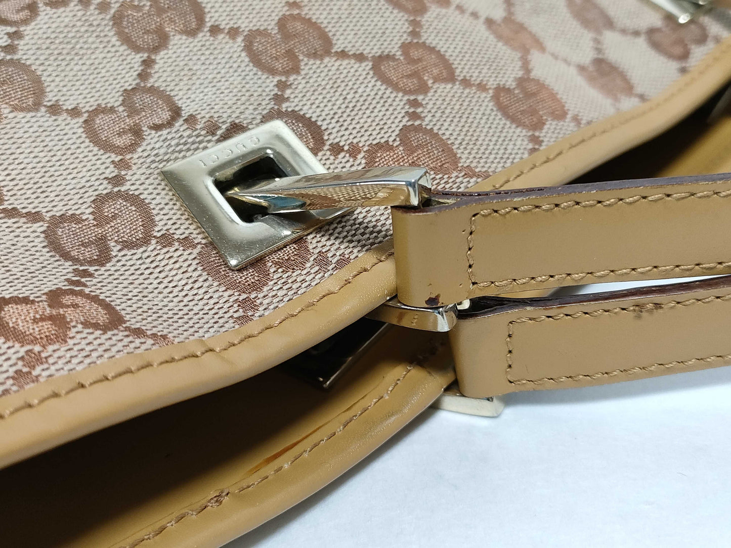 GUCCI GG Canvas 002.1098.3444 GG Tote Bag Canvas/Leather Beige/Camel Tote Bag
