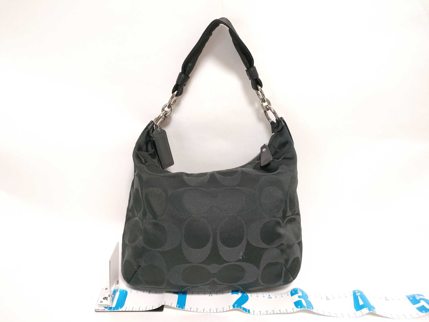 COACH Signature 16805 Signature Semi-Shoulder Bag Canvas/Leather Black Shoulder Bag