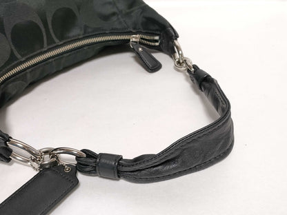COACH Signature 16805 Signature Semi-Shoulder Bag Canvas/Leather Black Shoulder Bag