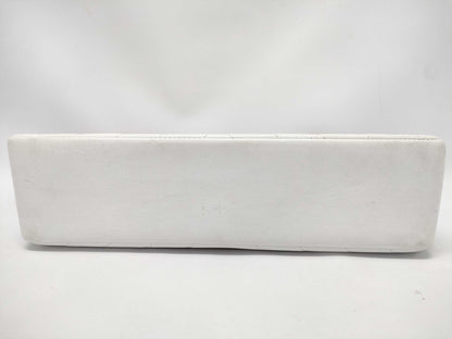 CHANEL V-stitch W-flap Shoulder Bag, No. 2, White, Card and Seal Included, Excellent Condition