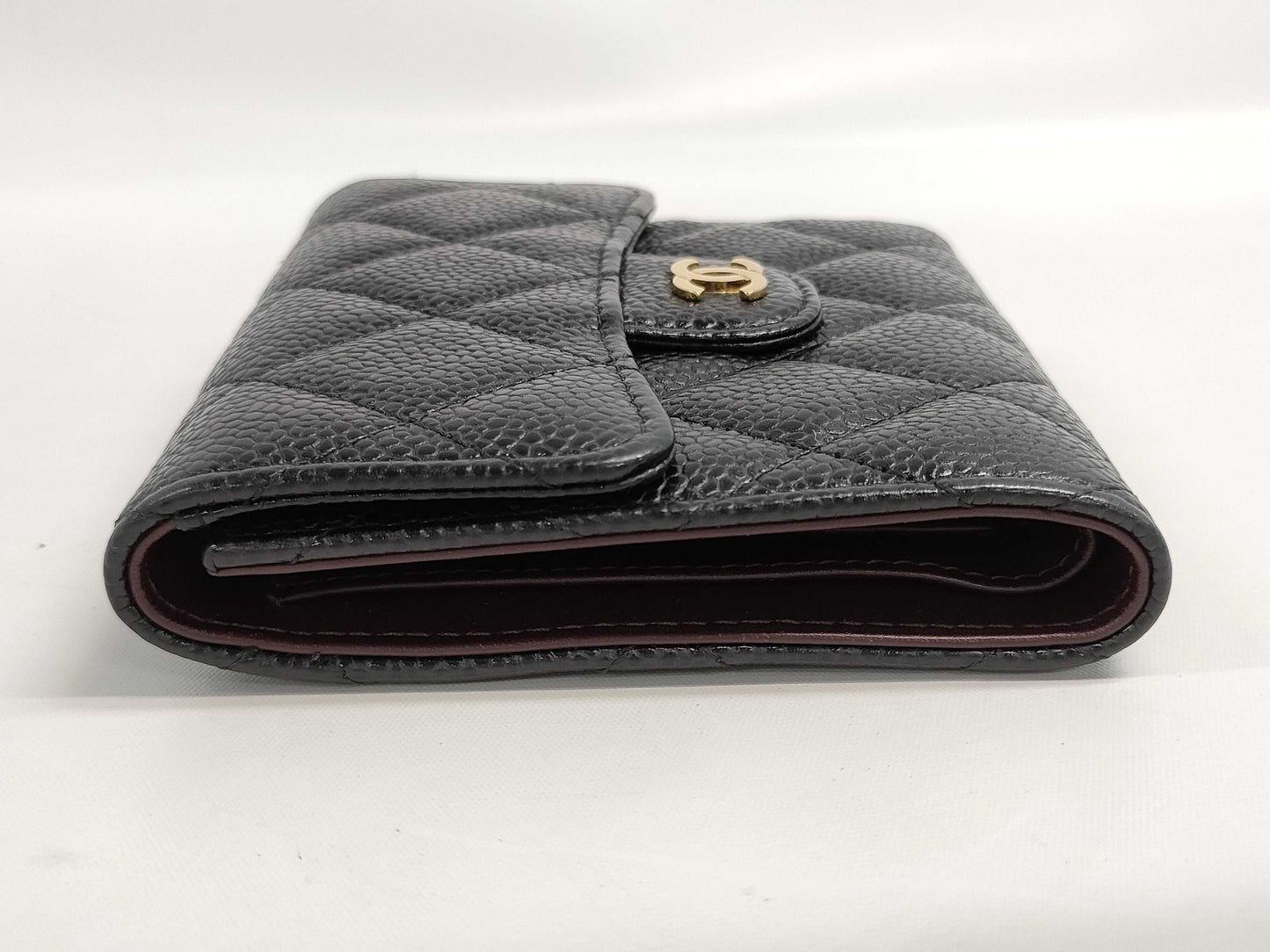 CHANEL Matelasse Caviar Leather Tri-fold Wallet, No. 22, Black