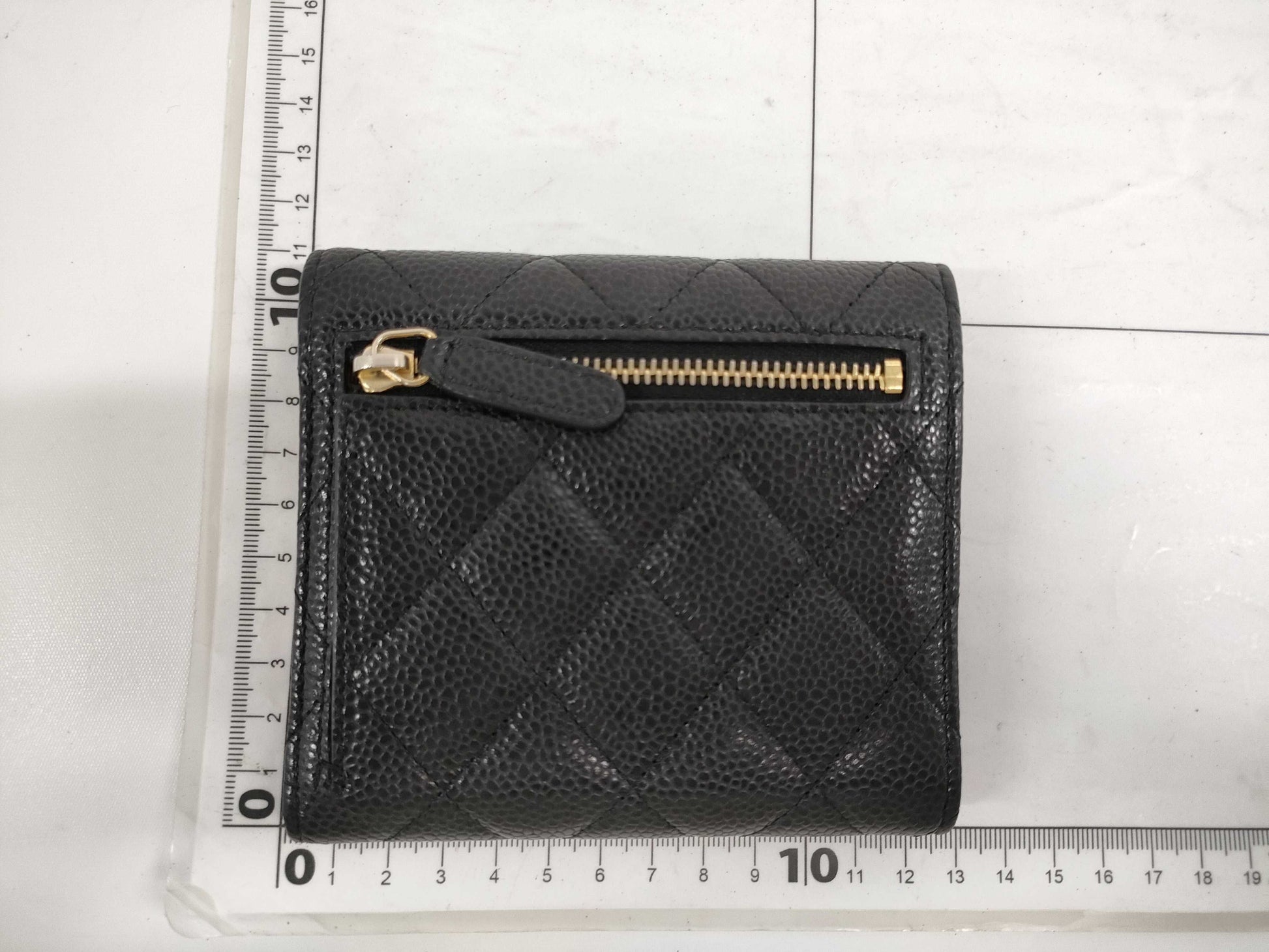 CHANEL Matelasse Caviar Leather Tri-fold Wallet, No. 22, Black