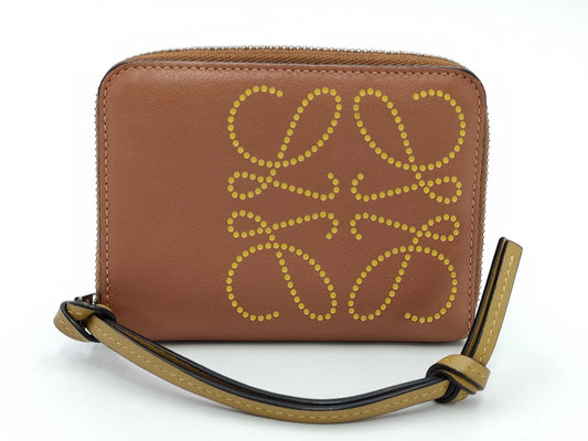 LOEWE/Wallet Punched Anagram Leather