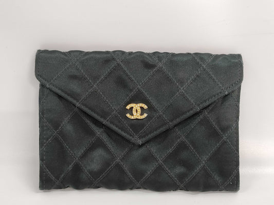 CHANEL Bicolor Satin Case for Cards, Passes, and Business Cards