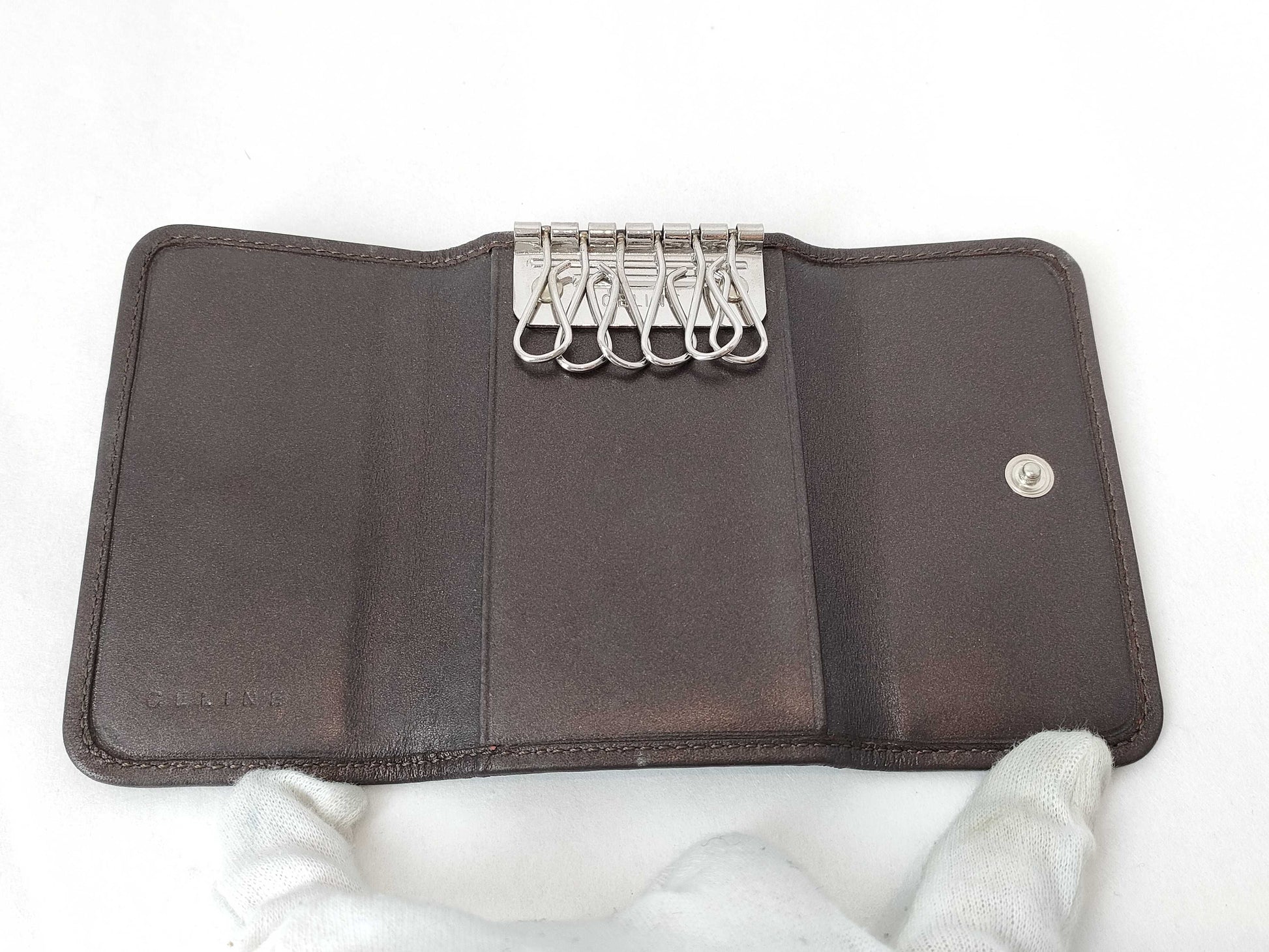 CELINE C Macadam Key Case with Dust Bag