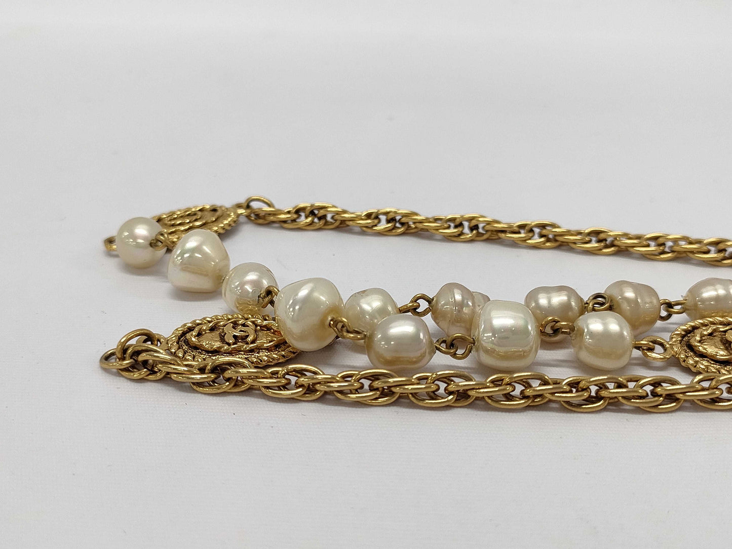 CHANEL Coco Mark Pearl Necklace