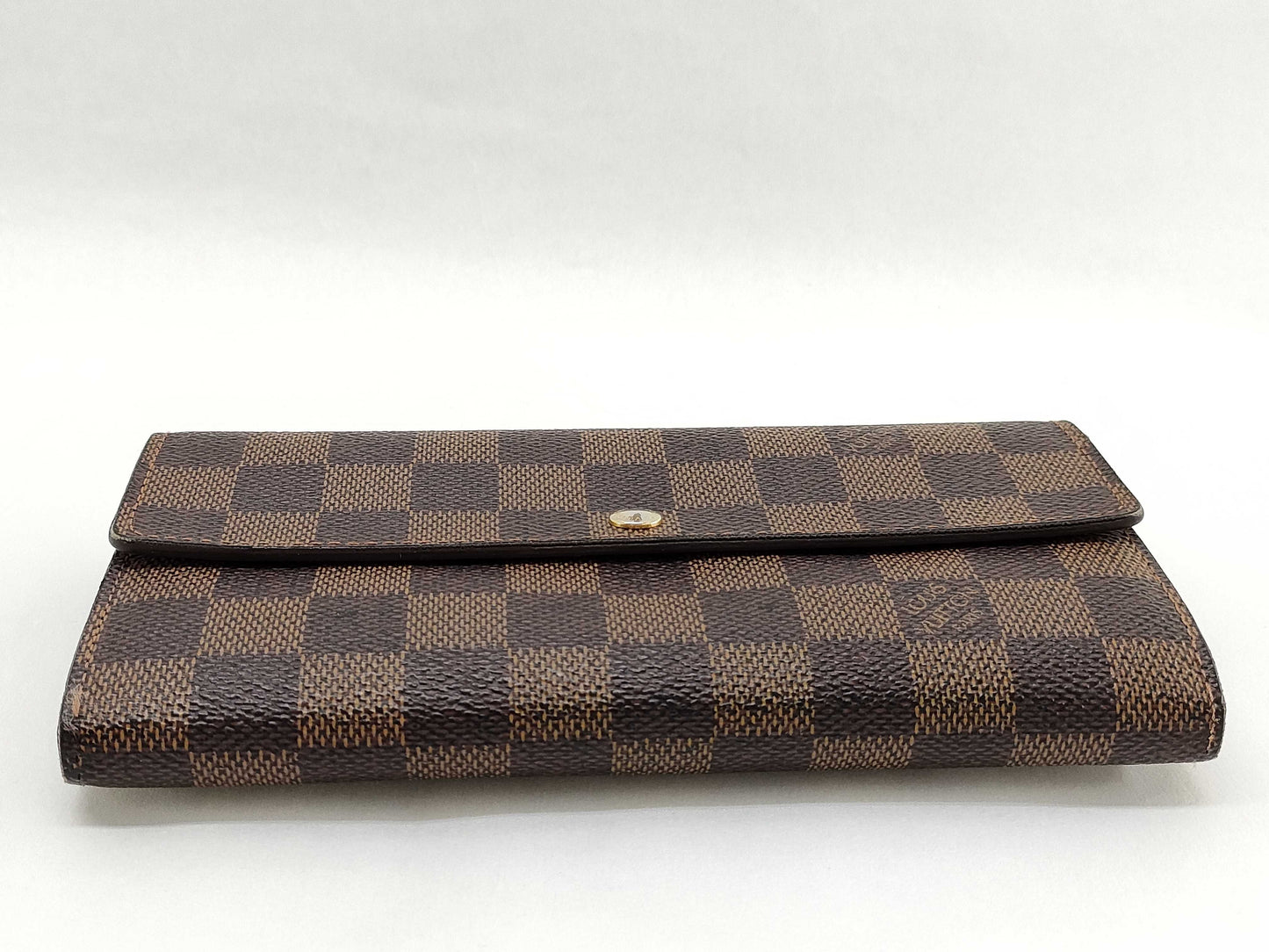 LOUIS VUITTON Damier Louis Vuitton Damier Portefeuille Sarah N61734/CA1099 Wallet with Box, Dust Bag, and Initials