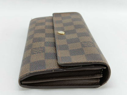 LOUIS VUITTON Damier Louis Vuitton Damier Portefeuille Sarah N61734/CA1099 Wallet with Box, Dust Bag, and Initials