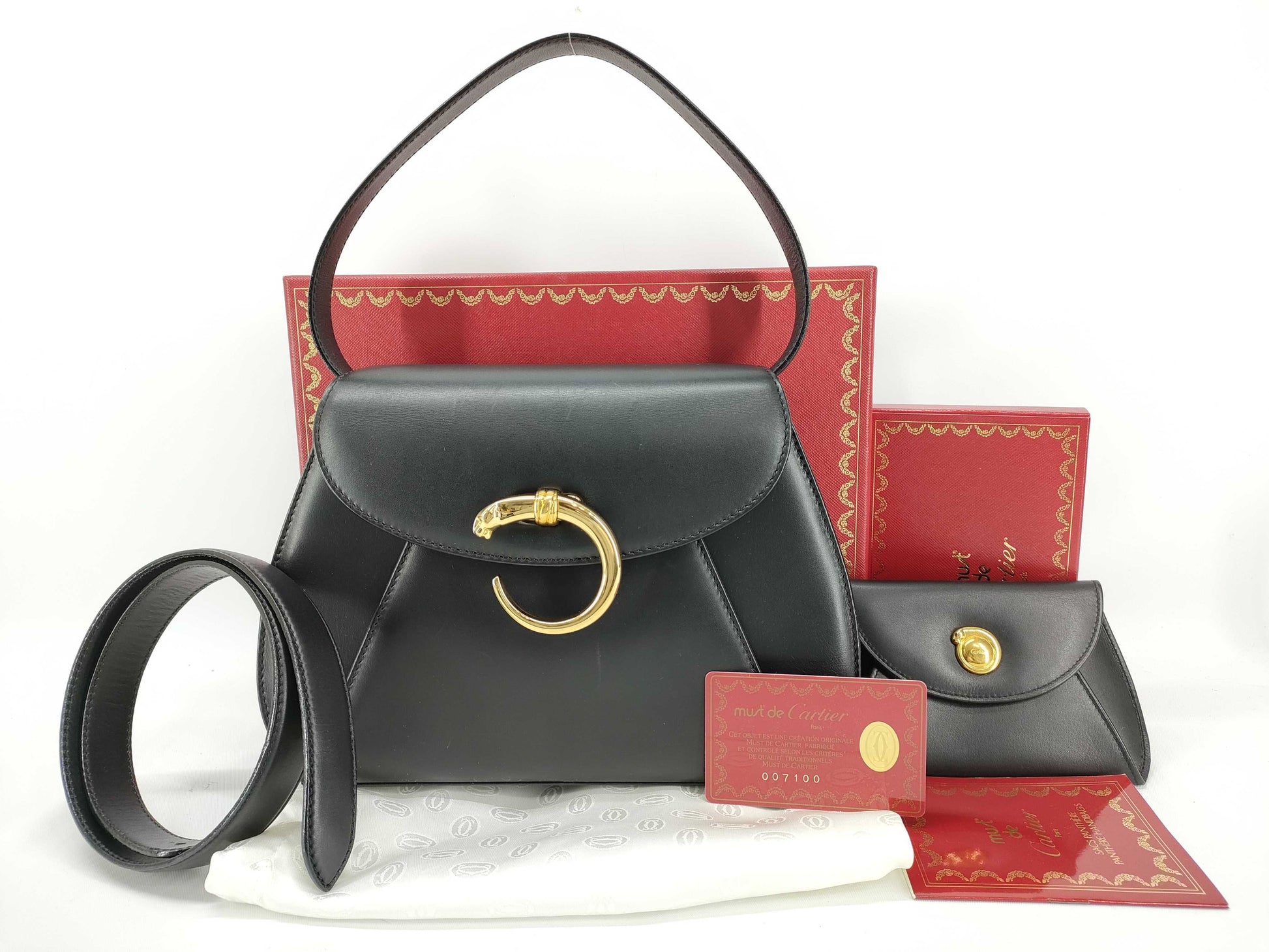 Cartier Panther Leather Handbag