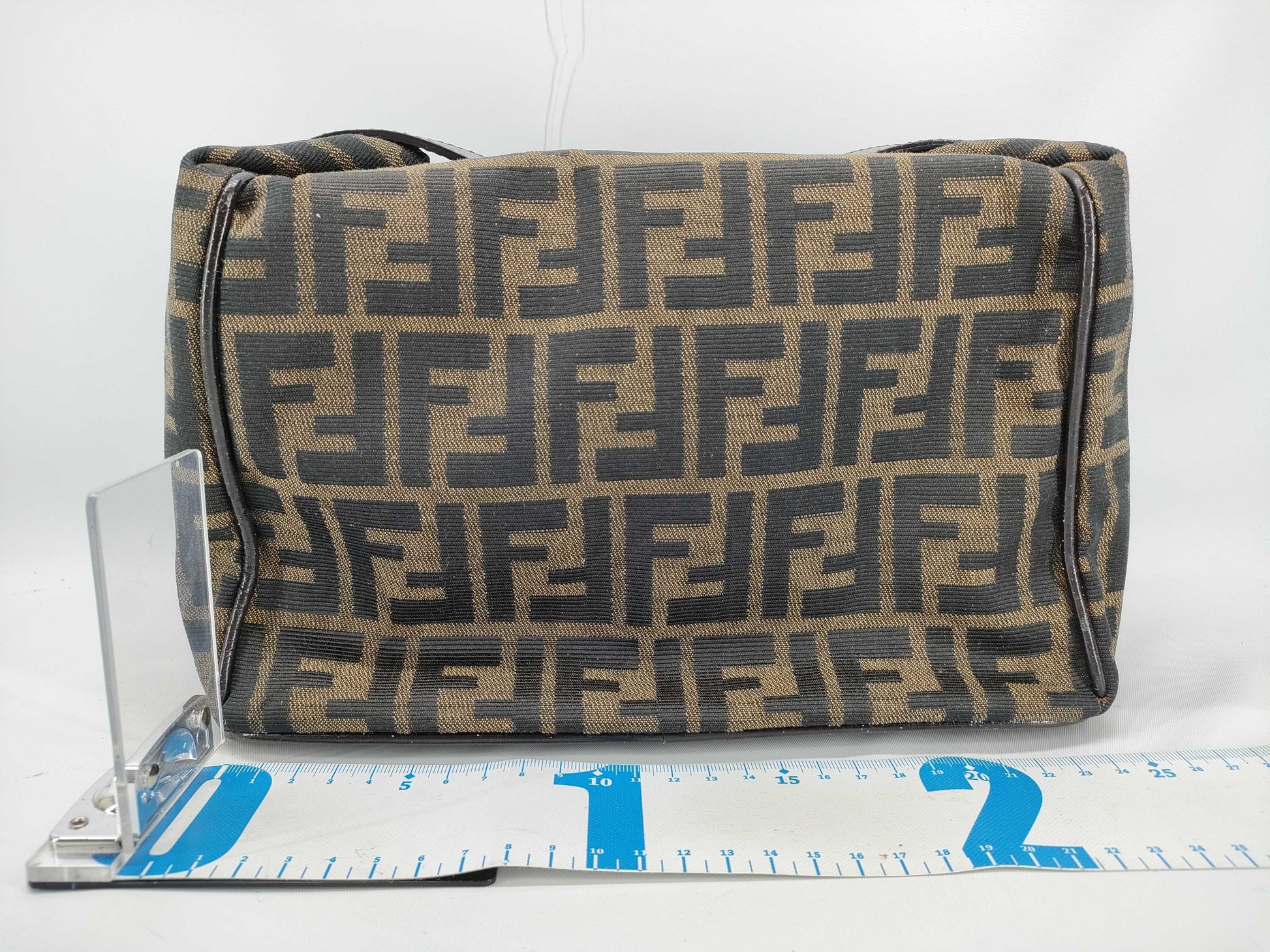 FENDI Zucca pattern pouch with locking hardware