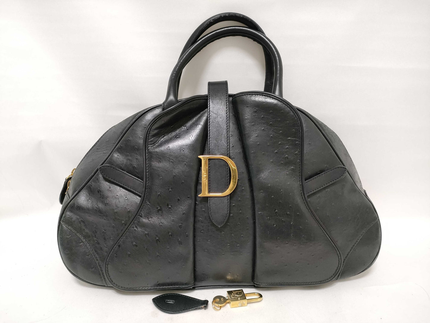 Dior Ostrich Double Saddle Handbag