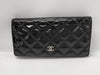 CHANEL Patent Leather Matelasse Bifold Wallet, Black, Seal, 14349447, Box and Dust Bag Included