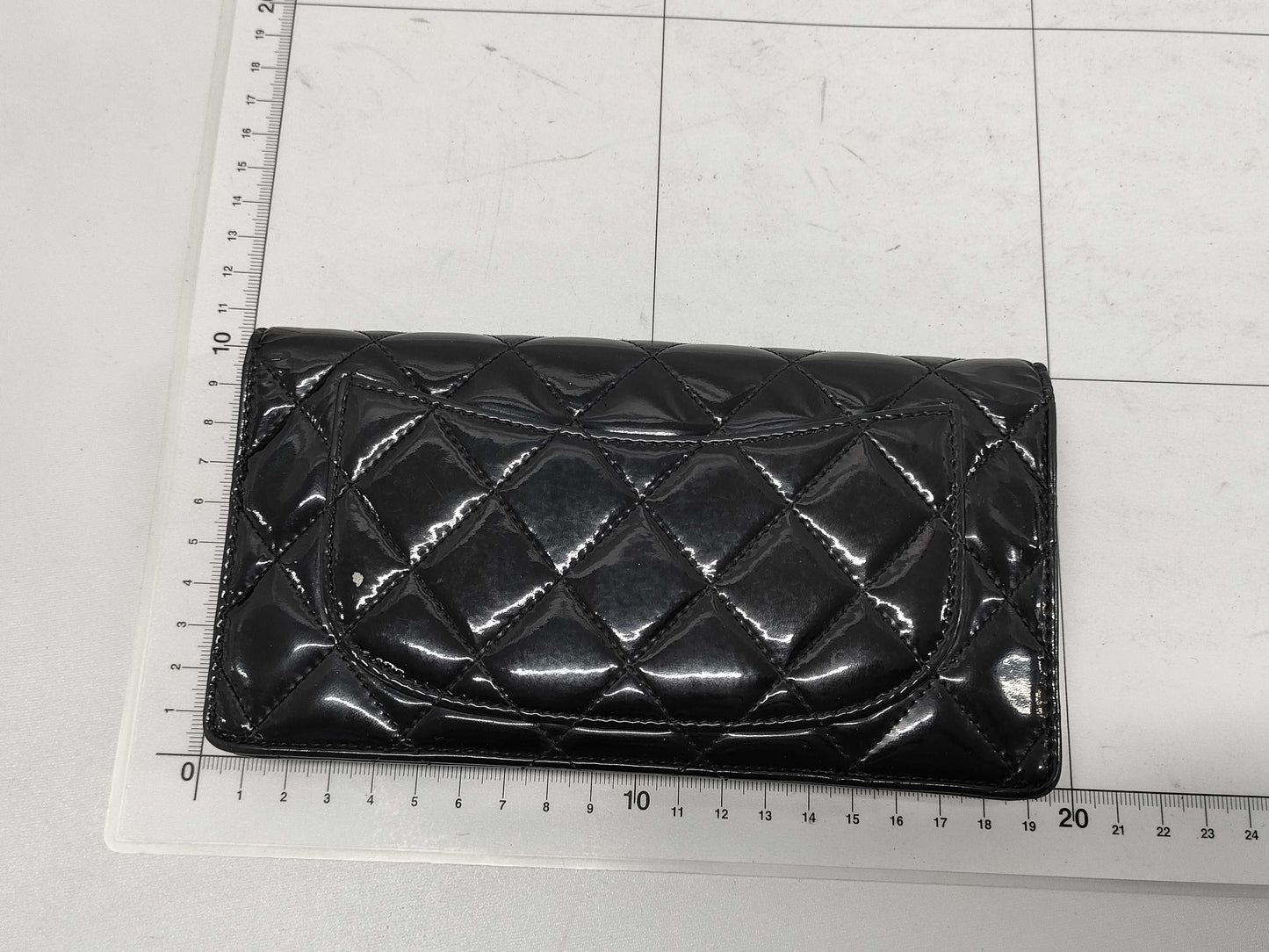 CHANEL Patent Leather Matelasse Bifold Wallet, Black, Seal, 14349447, Box and Dust Bag Included