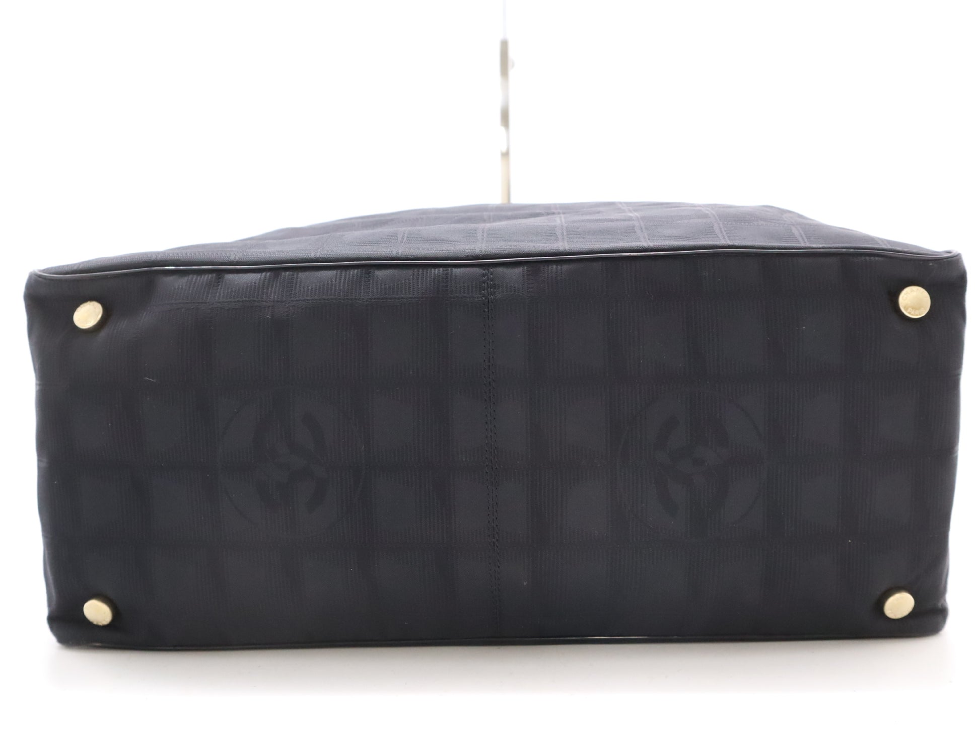 CHANEL New Travel Line A15991 Nylon x Leather New Travel Line Black Tote Bag