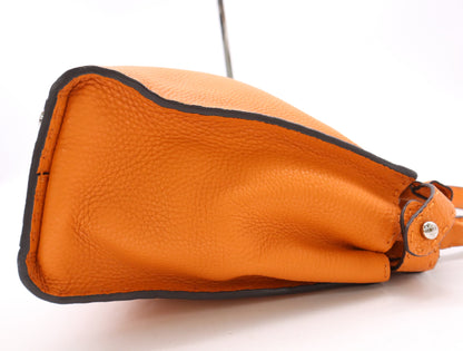FENDI Leather Selleria Peekaboo Handbag in Orange with Shoulder Strap