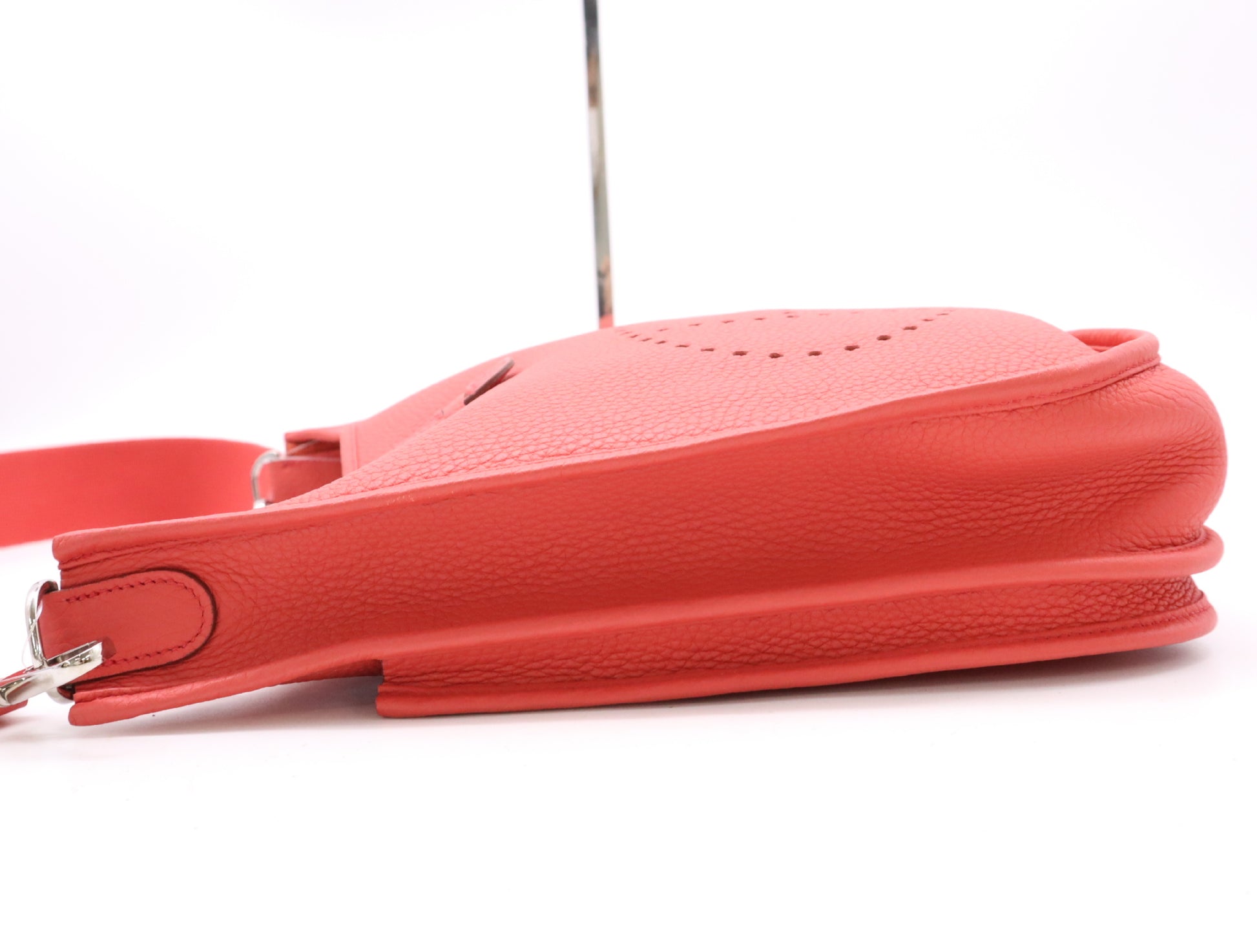 HERMES Evelyn Leather Shoulder Bag, 3PM, Orange, with Sterling Silver Hardware, Dust Bag, □N Stamp, 2010