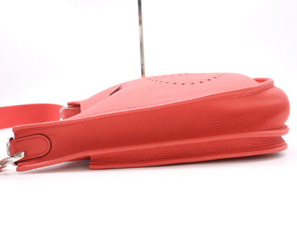 HERMES Evelyn Leather Shoulder Bag, 3PM, Orange, with Sterling Silver Hardware, Dust Bag, □N Stamp, 2010