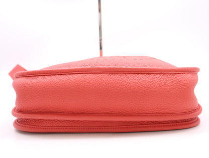 HERMES Evelyn Leather Shoulder Bag, 3PM, Orange, with Sterling Silver Hardware, Dust Bag, □N Stamp, 2010